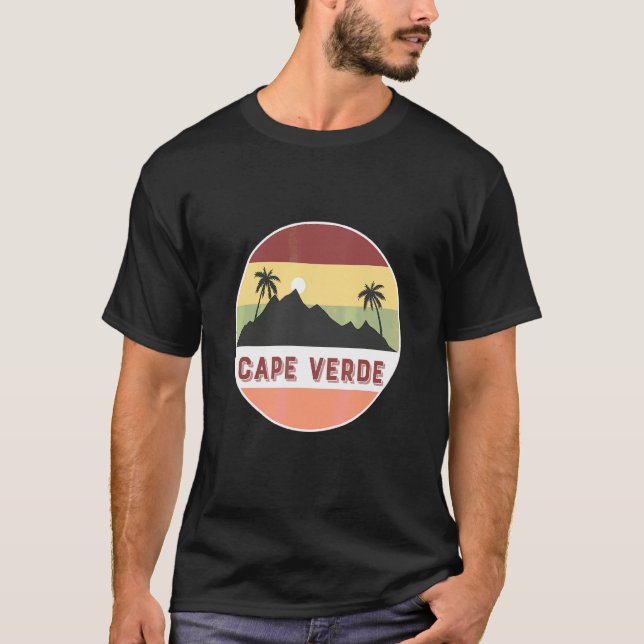 Camiseta Cabo Verde Montanha E Palmeiras (Frente)