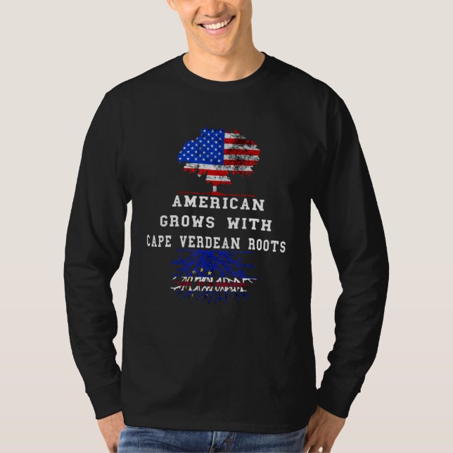Camiseta Cabo Verde Raízes Americanas do Orgulho Crescente  (Frente)