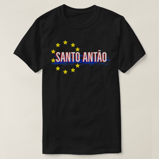 Camiseta Cabo Verde Roupas Santo Antao Bandeira Cabo Verde (Frente do Design)