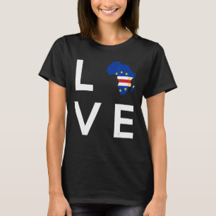 Camiseta Cabo Verde Sinalizador Amor África Continente para