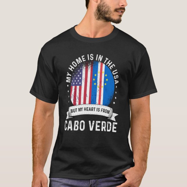 Camiseta Cabo Verdean American Patriot Grown Proud Home USA (Frente)