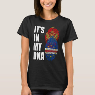 Camiseta Cabo Verdean And Montenegrin Mix DNA Heritage Flag