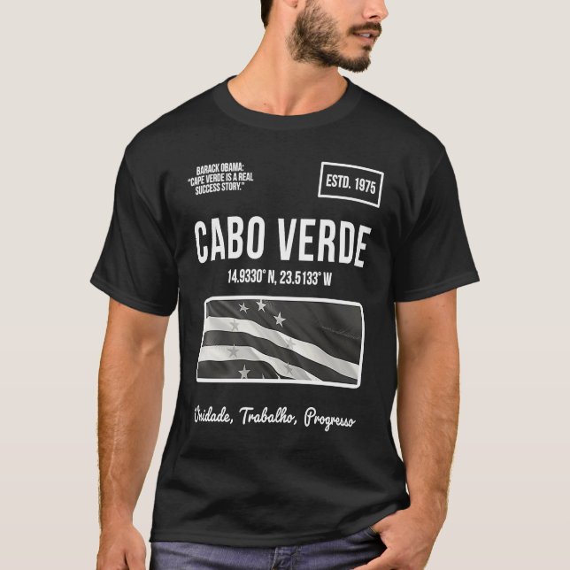 Camiseta Cabo Verdean Clothes Cabo Verde Bandeira Cabo Verd (Frente)