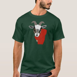 Camiseta Cabra bonito que veste um lenço