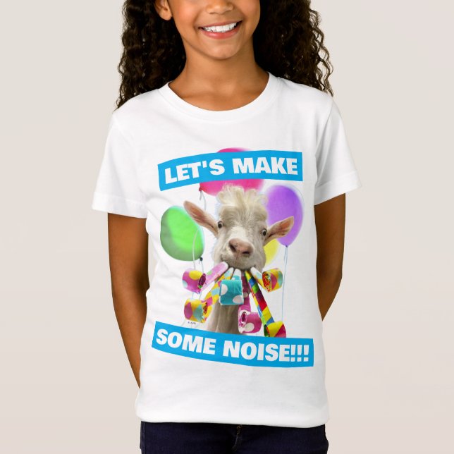 Camiseta Cabra com Cornetas de Festa (Frente)