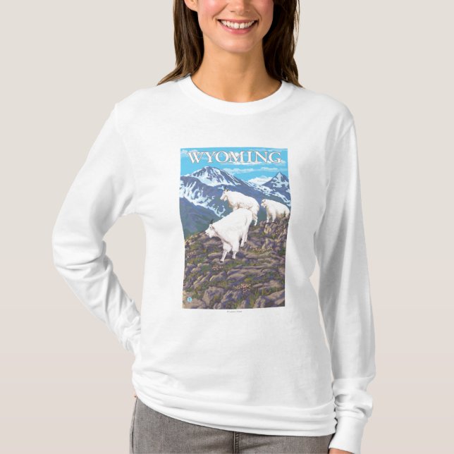 Camiseta Cabra de montanha branca FamilyWyoming (Frente)