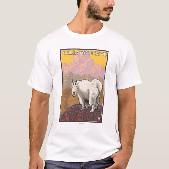 Camiseta Cabra de montanha - parque nacional de Yellowstone (Frente)