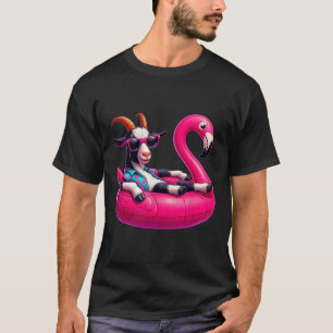 Camiseta Cabra de Verão Engraçada Rosa Festa de Piscina Hav