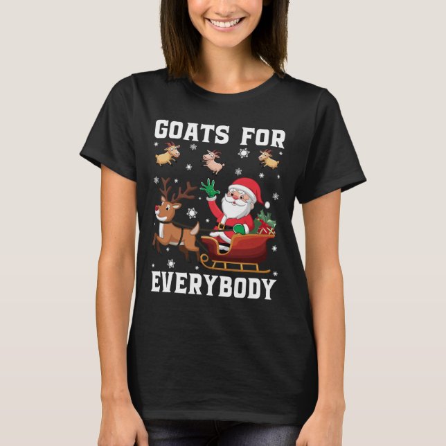 Camiseta Cabra Engraçada De Natal Para Todos (Frente)