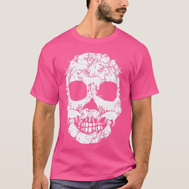 Camiseta Cabra Engraçada Em Forma De Rosto Crânio Amor De C (Frente)