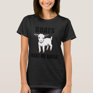 Camiseta Cabra Engraçada Sorrindo Gato Bonito