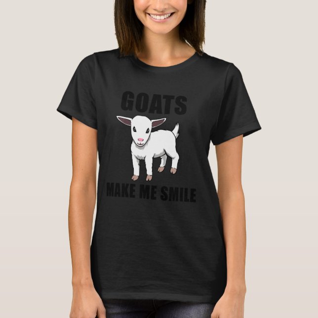 Camiseta Cabra Engraçada Sorrindo Gato Bonito (Frente)
