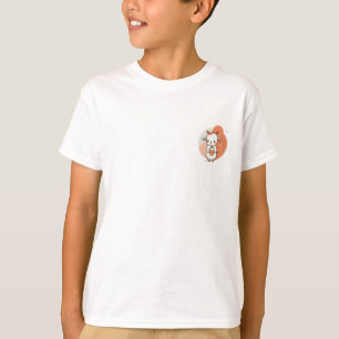Camiseta Cabra Kawaii Segurando Garrafa de Leite Crianças