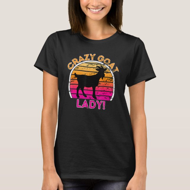 Camiseta Cabra Louca Lady Funny Retro Goat (Frente)