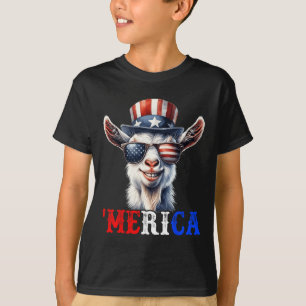 Camiseta Cabra Merica Patriótica 4 De Julho Engraçado Crian