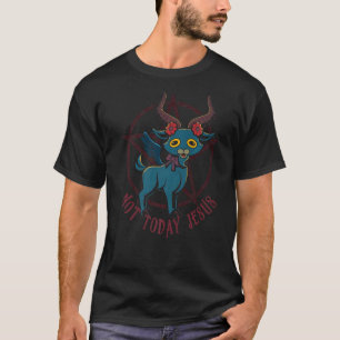 Camiseta Cabra Satânica Cuta Não Hoje Jesus Bafoma Esoteria