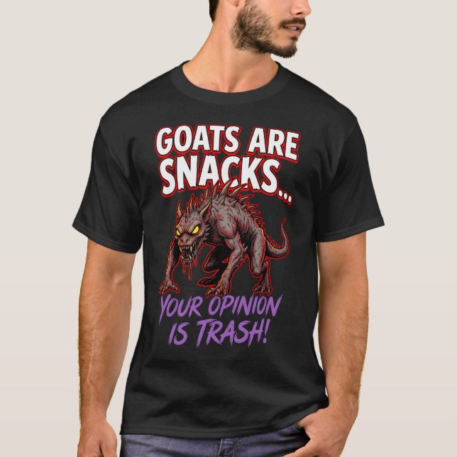 Camiseta Cabra-Sucção Cabras São Lanches Humor de Criptídeo (Frente)