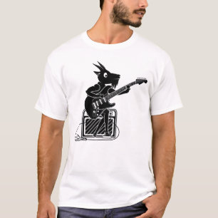 Camiseta Cabra tocando violão elétrico