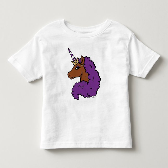 Camiseta Cabra Unicórnio Afro Roxo (Frente)