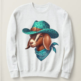 Camiseta Cabra Vestindo um Chapéu de Cowboy Elegante e Band