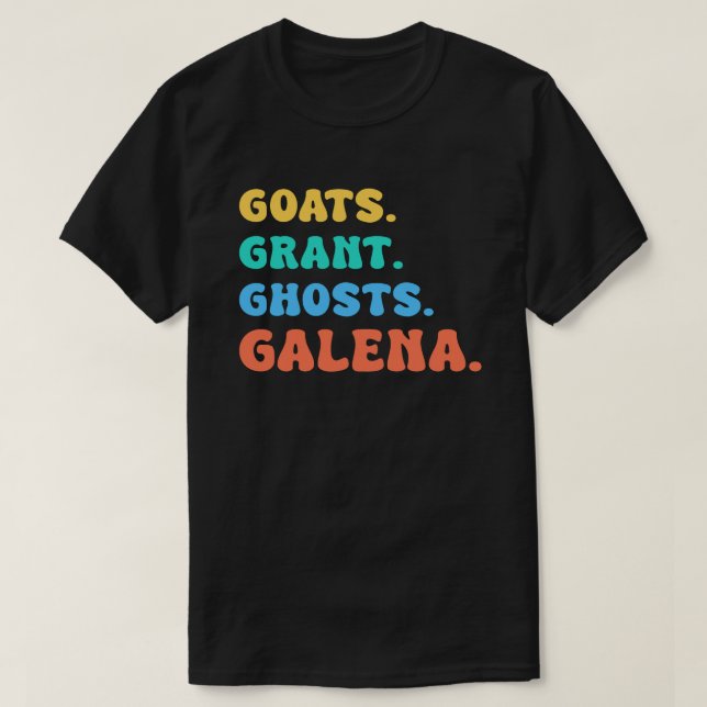 Camiseta cabras concedem fantasmas galena ilIllinois (Frente do Design)