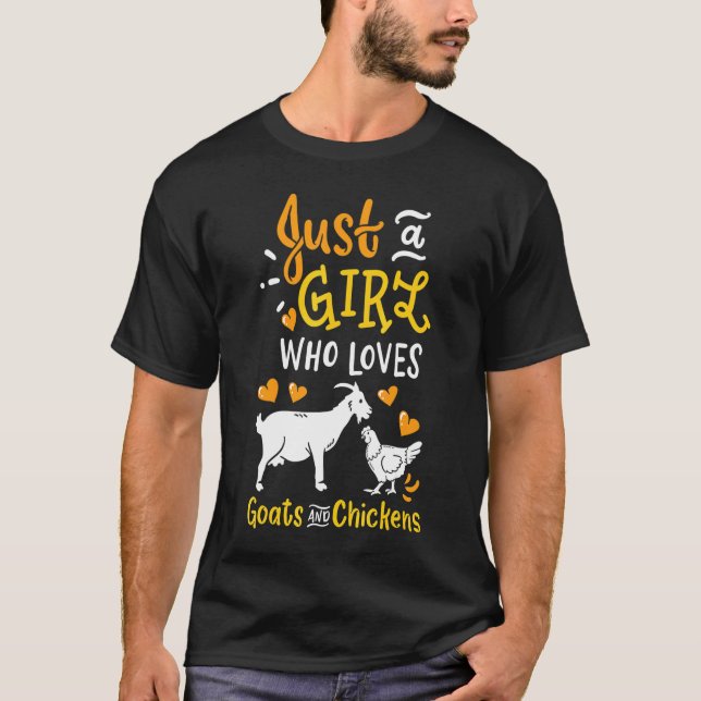 Camiseta Cabrito Frango Apenas Uma Garota Que Ama Cabras E  (Frente)