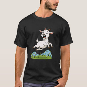 Camiseta Cabrito Saltitante Fofo em Cartoon de Prado de Pri