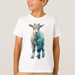 Camiseta Cabritos Azuis Caprichosos em Aquarela