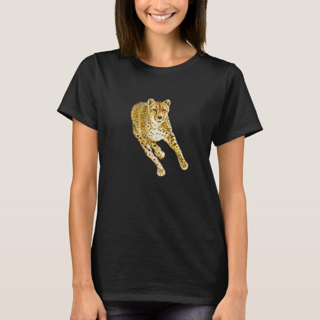 Camiseta Caça A Animais Selvagens De Chita Em Caça Rápida (Frente)