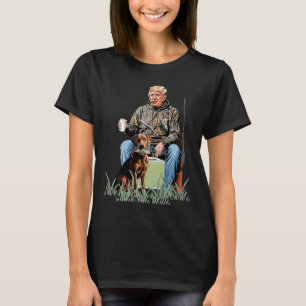 Camiseta Caça à Campanha Trump Camuflagem Engraçado Estação