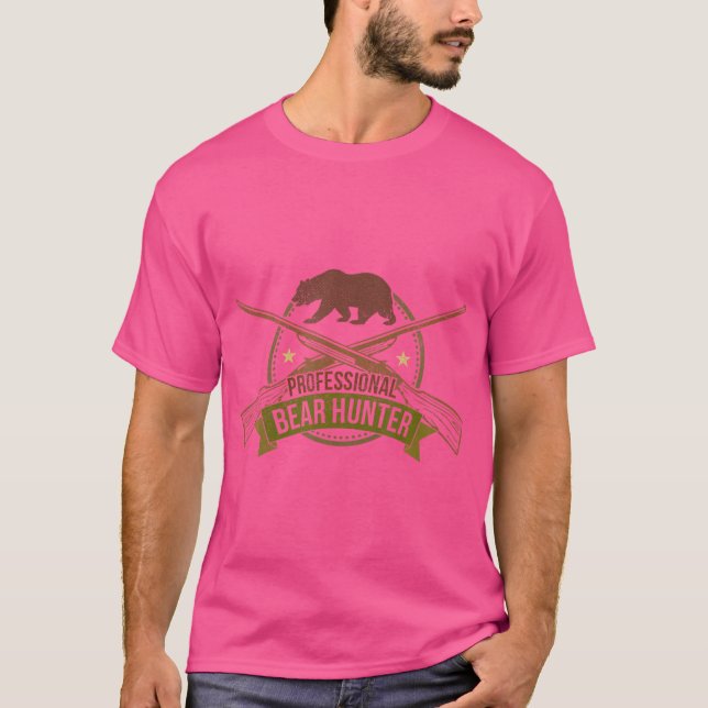 Camiseta Caça a espingardas cruzadas com caça a ursos profi (Frente)