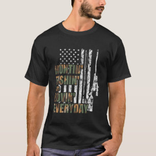 Camiseta Caça À Pesca Adorável Todos Os Dias Com Caça Aos V