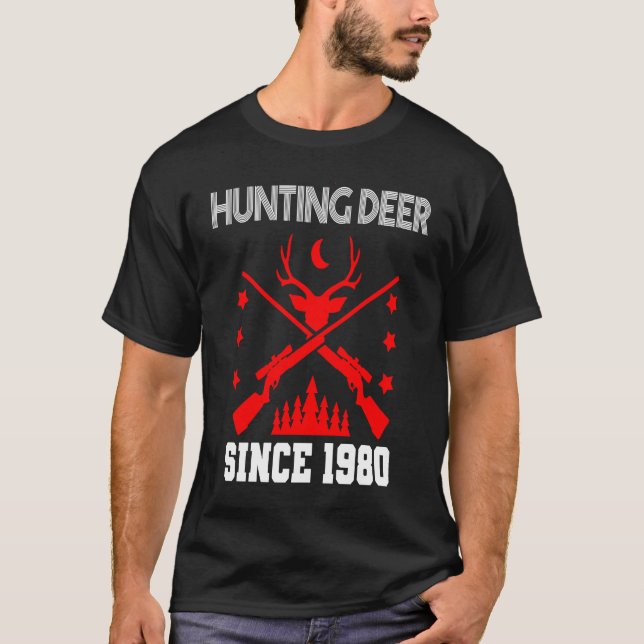 Camiseta Caça a veados desde 1980 (Frente)