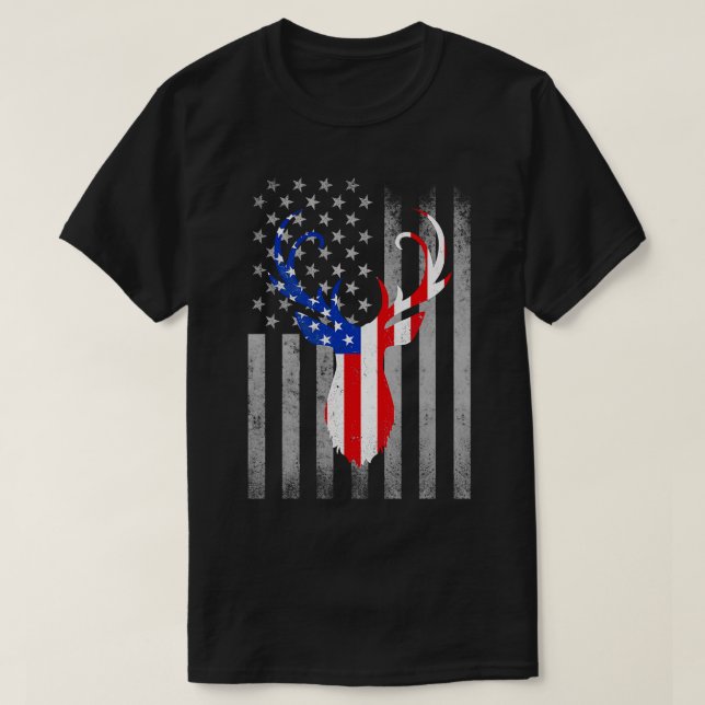 Camiseta Caça Americana ao Caçador de Buck de Deer (Frente do Design)
