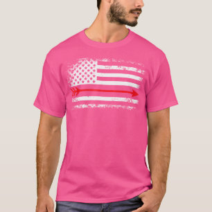 Camiseta Caça ao Arco do Arrow American Flag Archery