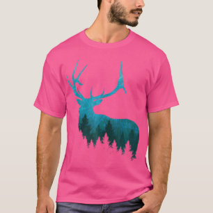 Camiseta Caça ao cervo alce touro topográfico chifres Caça