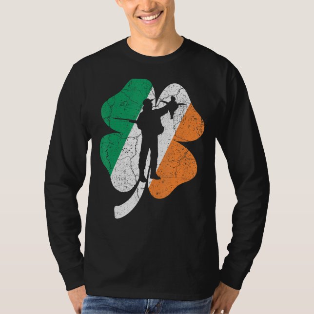 Camiseta Caça ao Dia de São Patrício Shamrock Ireland Irish (Frente)