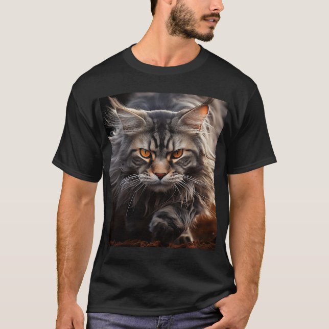 Camiseta Caça ao Gato Maine Coon (Frente)