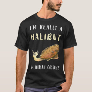 Camiseta Caça ao Halibut Pesca Linguado Peixe Caçador de Ha