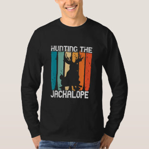 Camiseta Caça ao Jackalope Criptozoologia Retro Criptoide