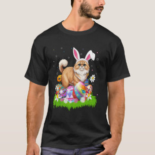 Camiseta Caça ao Ovo de Páscoa Coelho Orelha Gato Persa Sun