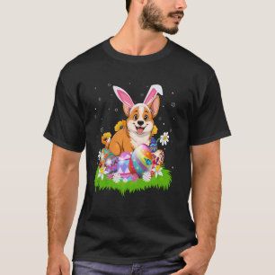 Camiseta Caça ao Ovo de Páscoa com Orelha de Coelho do Cão 