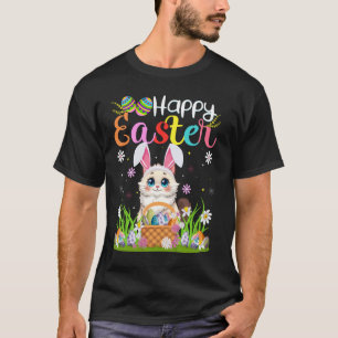 Camiseta Caça ao Ovo de Páscoa de Gato Ragdoll Orelha de Co