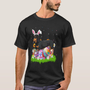 Camiseta Caça ao Ovo de Páscoa do Cão Dachshund Orelha de C