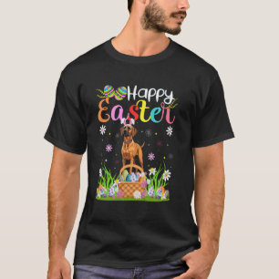 Camiseta Caça ao Ovo de Páscoa do Cão Rhodesian Ridgeback O