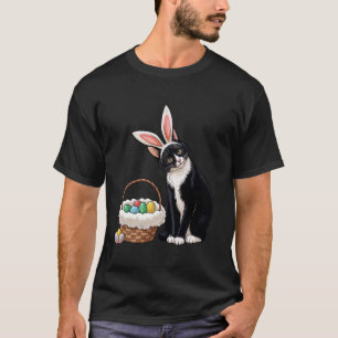 Camiseta Caça ao Ovo de Páscoa do Gato de Orelha de Coelho 