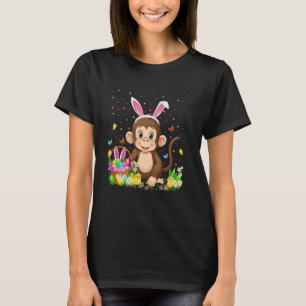 Camiseta Caça ao Ovo de Páscoa do Macaco Orelha de Coelho M