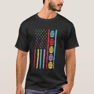 Camiseta Caça ao Ovo de Páscoa EUA Bandeira Americana Homen