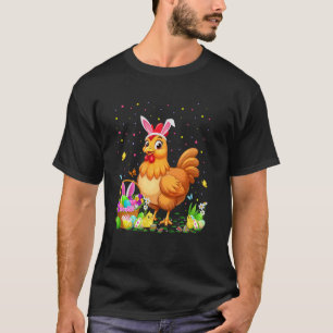 Camiseta Caça ao Ovo de Páscoa Frango Orelha de Coelho Fran