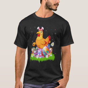 Camiseta Caça ao Ovo de Páscoa Frango Orelha de Coelho Fran